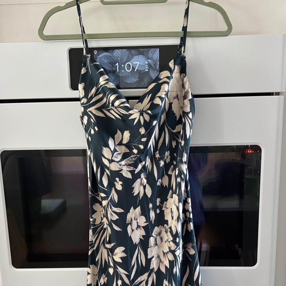 Vici Strapless Floral Dress in Black and Cream
